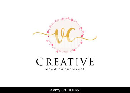 VC feminine logo. Usable for Logo for fashion,photography, wedding, beauty, business. Flat Vector Logo Design Template Element. Stock Vector