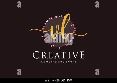 VL feminine logo. Usable for Logo for fashion,photography, wedding, beauty, business. Flat Vector Logo Design Template Element. Stock Vector