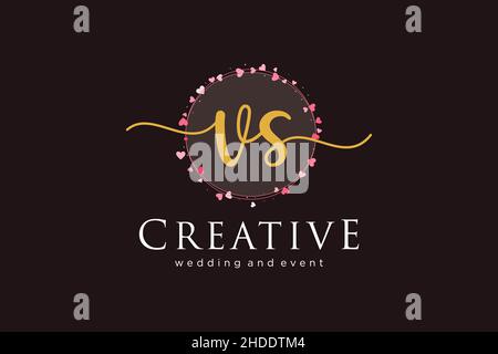 VS feminine logo. Usable for Logo for fashion,photography, wedding, beauty, business. Flat Vector Logo Design Template Element. Stock Vector