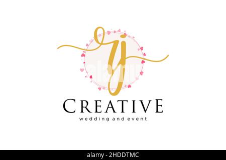 RJ feminine logo. Usable for Logo for fashion,photography, wedding, beauty, business. Flat Vector Logo Design Template Element. Stock Vector