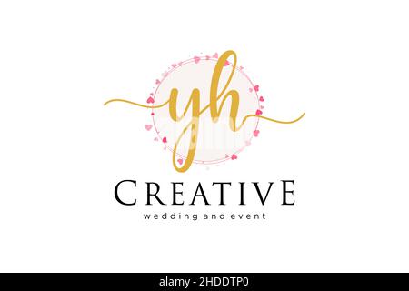 YH feminine logo. Usable for Logo for fashion,photography, wedding, beauty, business. Flat Vector Logo Design Template Element. Stock Vector