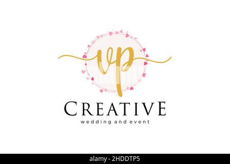 VP feminine logo. Usable for Logo for fashion,photography, wedding, beauty, business. Flat Vector Logo Design Template Element. Stock Vector