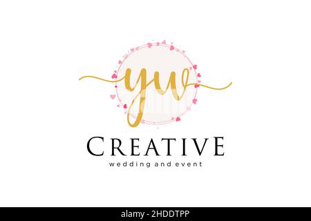YW feminine logo. Usable for Logo for fashion,photography, wedding, beauty, business. Flat Vector Logo Design Template Element. Stock Vector