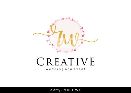 RW feminine logo. Usable for Logo for fashion,photography, wedding, beauty, business. Flat Vector Logo Design Template Element. Stock Vector