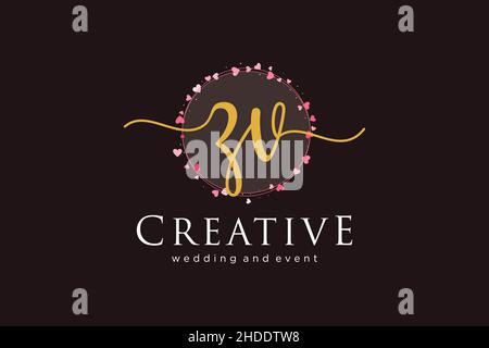 ZV feminine logo. Usable for Logo for fashion,photography, wedding, beauty, business. Flat Vector Logo Design Template Element. Stock Vector
