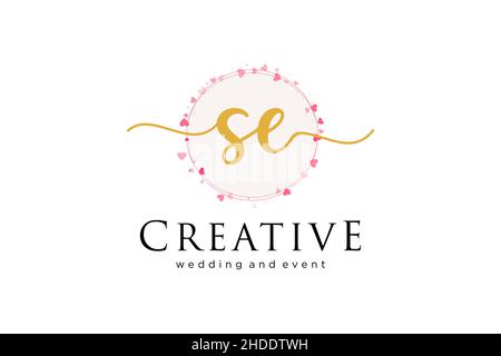SE feminine logo. Usable for Logo for fashion,photography, wedding, beauty, business. Flat Vector Logo Design Template Element. Stock Vector