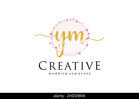 YM feminine logo. Usable for Logo for fashion,photography, wedding, beauty, business. Flat Vector Logo Design Template Element. Stock Vector