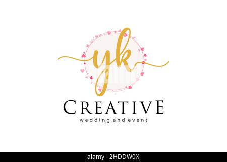 YK feminine logo. Usable for Logo for fashion,photography, wedding, beauty, business. Flat Vector Logo Design Template Element. Stock Vector