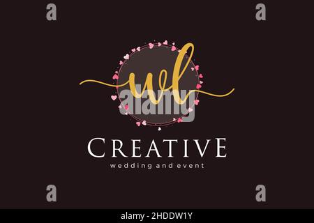 WL feminine logo. Usable for Logo for fashion,photography, wedding, beauty, business. Flat Vector Logo Design Template Element. Stock Vector
