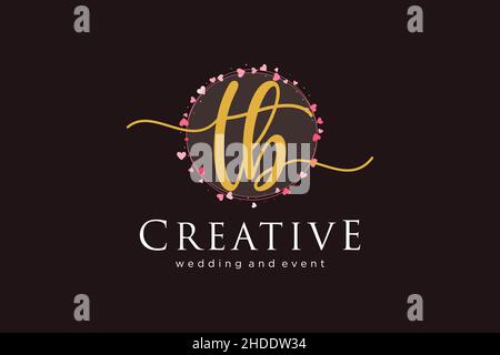TB feminine logo. Usable for Logo for fashion,photography, wedding, beauty, business. Flat Vector Logo Design Template Element. Stock Vector
