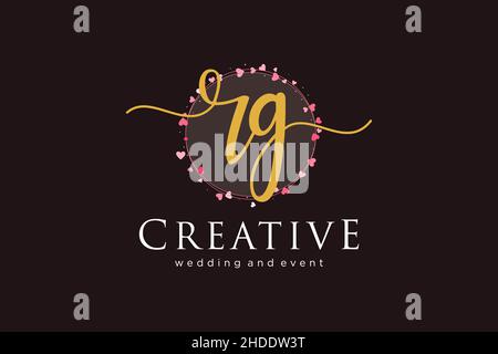 RG feminine logo. Usable for Logo for fashion,photography, wedding, beauty, business. Flat Vector Logo Design Template Element. Stock Vector