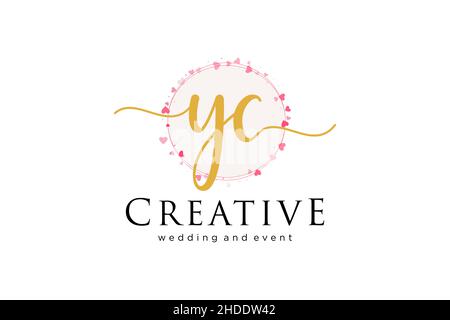 YC feminine logo. Usable for Logo for fashion,photography, wedding, beauty, business. Flat Vector Logo Design Template Element. Stock Vector