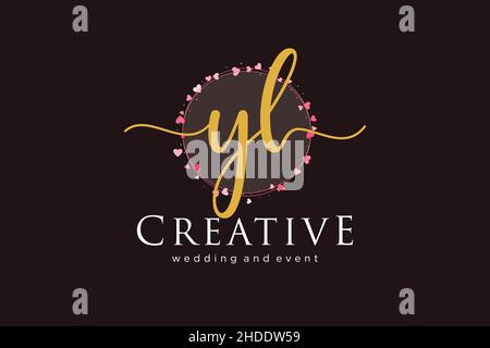YL feminine logo. Usable for Logo for fashion,photography, wedding, beauty, business. Flat Vector Logo Design Template Element. Stock Vector