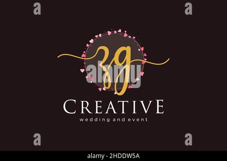 ZG feminine logo. Usable for Logo for fashion,photography, wedding, beauty, business. Flat Vector Logo Design Template Element. Stock Vector