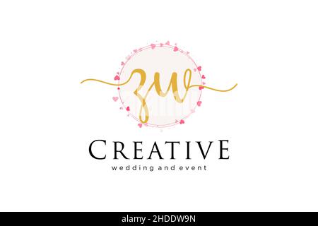 ZW feminine logo. Usable for Logo for fashion,photography, wedding, beauty, business. Flat Vector Logo Design Template Element. Stock Vector