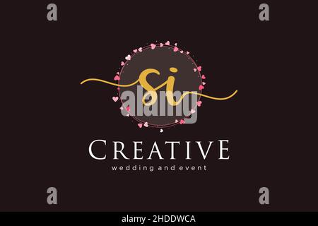 SI feminine logo. Usable for Logo for fashion,photography, wedding, beauty, business. Flat Vector Logo Design Template Element. Stock Vector
