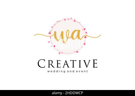 WA feminine logo. Usable for Logo for fashion,photography, wedding, beauty, business. Flat Vector Logo Design Template Element. Stock Vector