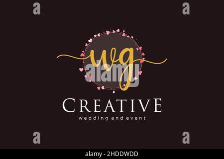 WG feminine logo. Usable for Logo for fashion,photography, wedding, beauty, business. Flat Vector Logo Design Template Element. Stock Vector