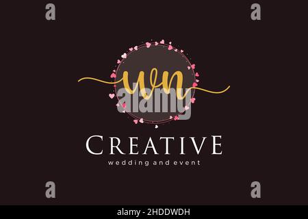 WN feminine logo. Usable for Logo for fashion,photography, wedding, beauty, business. Flat Vector Logo Design Template Element. Stock Vector