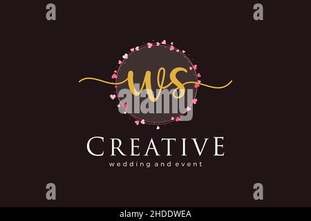 WS feminine logo. Usable for Logo for fashion,photography, wedding, beauty, business. Flat Vector Logo Design Template Element. Stock Vector
