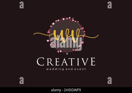 WV feminine logo. Usable for Logo for fashion,photography, wedding, beauty, business. Flat Vector Logo Design Template Element. Stock Vector