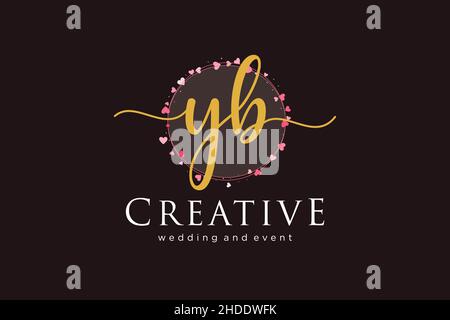 YB feminine logo. Usable for Logo for fashion,photography, wedding, beauty, business. Flat Vector Logo Design Template Element. Stock Vector