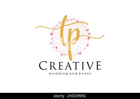 TP feminine logo. Usable for Logo for fashion,photography, wedding, beauty, business. Flat Vector Logo Design Template Element. Stock Vector