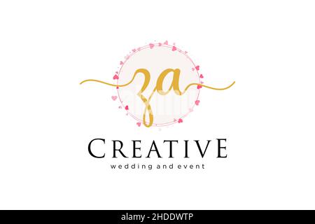ZA feminine logo. Usable for Logo for fashion,photography, wedding, beauty, business. Flat Vector Logo Design Template Element. Stock Vector