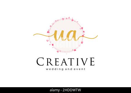 UA feminine logo. Usable for Logo for fashion,photography, wedding, beauty, business. Flat Vector Logo Design Template Element. Stock Vector