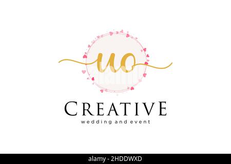 UO feminine logo. Usable for Logo for fashion,photography, wedding, beauty, business. Flat Vector Logo Design Template Element. Stock Vector