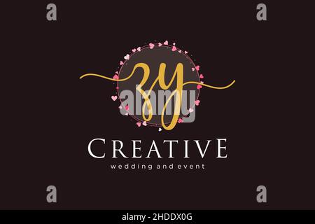 ZY feminine logo. Usable for Logo for fashion,photography, wedding, beauty, business. Flat Vector Logo Design Template Element. Stock Vector