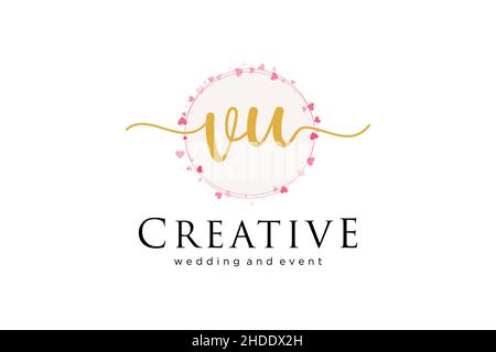 VU feminine logo. Usable for Logo for fashion,photography, wedding, beauty, business. Flat Vector Logo Design Template Element. Stock Vector