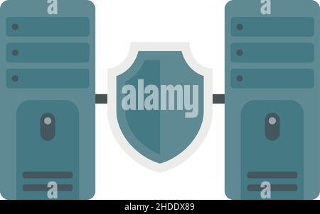 Server authentication icon. Flat illustration of Server authentication vector icon isolated on white background Stock Vector