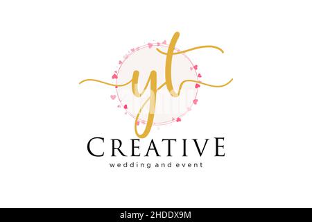 YT feminine logo. Usable for Logo for fashion,photography, wedding, beauty, business. Flat Vector Logo Design Template Element. Stock Vector