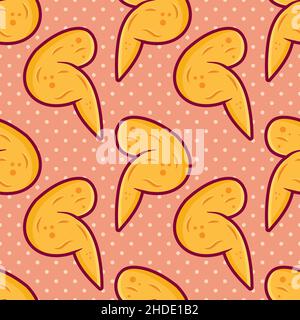 chicken wing seamless pattern vector illustration Stock Vector