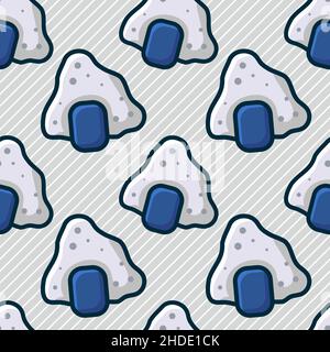 onigiri seamless pattern vector illustration Stock Vector