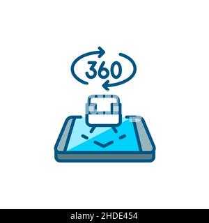 Augmented reality technology used in interior design shopping. 3d chair on an isometric phone. Pixel perfect, editable stroke color icon Stock Vector