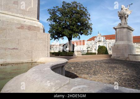Cobblestone entrance ramp to the Hanging Gardens of Palace of Queluz, 18th-century baroque monument outside of Lisbon, Portugal Stock Photo