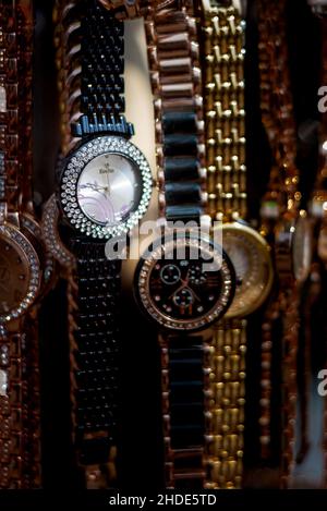 Image of Young Girls Shopping Wrist Watches In a Vendor Stall Around  Charminar During The Ramdan Or Ramzan Season-EM774104-Picxy