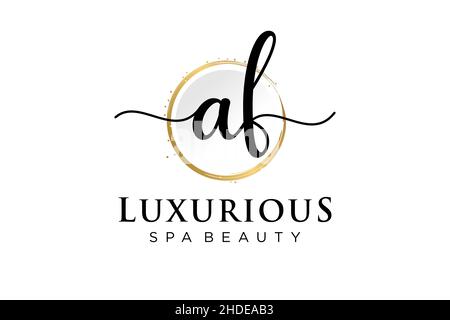 Initial AF feminine logo. Usable for Logo for fashion,photography, wedding, beauty, business. Flat Vector Logo Design Template . Stock Vector
