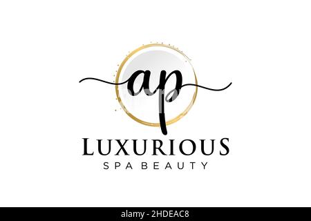 Initial AP feminine logo. Usable for Logo for fashion,photography, wedding, beauty, business. Flat Vector Logo Design Template . Stock Vector