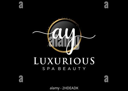 Initial AY feminine logo. Usable for Logo for fashion,photography, wedding, beauty, business. Flat Vector Logo Design Template . Stock Vector