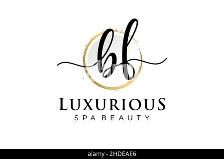 Initial BF feminine logo. Usable for Logo for fashion,photography, wedding, beauty, business. Flat Vector Logo Design Template . Stock Vector