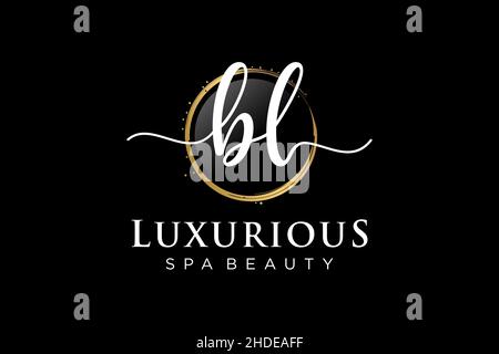 Initial BL feminine logo. Usable for Logo for fashion,photography, wedding, beauty, business. Flat Vector Logo Design Template . Stock Vector