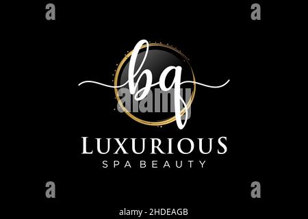 Initial BQ feminine logo. Usable for Logo for fashion,photography, wedding, beauty, business. Flat Vector Logo Design Template . Stock Vector