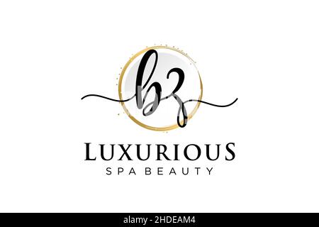 Initial BZ feminine logo. Usable for Logo for fashion,photography, wedding, beauty, business. Flat Vector Logo Design Template . Stock Vector