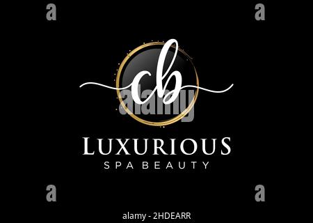 Initial CB feminine logo. Usable for Logo for fashion,photography, wedding, beauty, business. Flat Vector Logo Design Template . Stock Vector