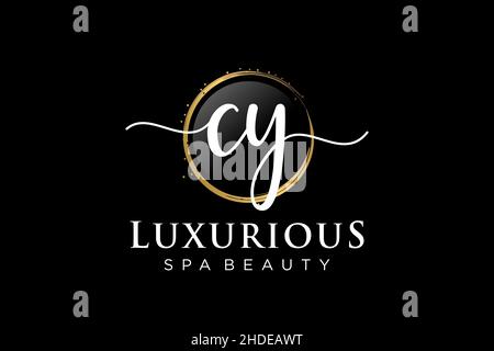 Initial CY feminine logo. Usable for Logo for fashion,photography, wedding, beauty, business. Flat Vector Logo Design Template . Stock Vector