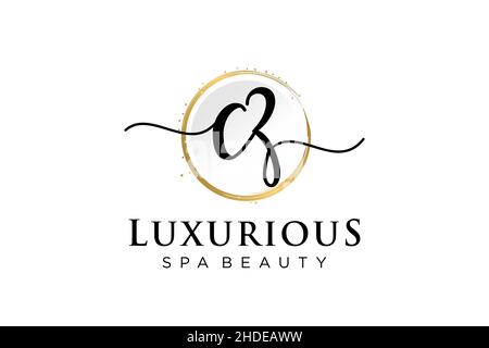 Initial CZ feminine logo. Usable for Logo for fashion,photography, wedding, beauty, business. Flat Vector Logo Design Template . Stock Vector