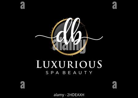 Initial DB feminine logo. Usable for Logo for fashion,photography, wedding, beauty, business. Flat Vector Logo Design Template . Stock Vector